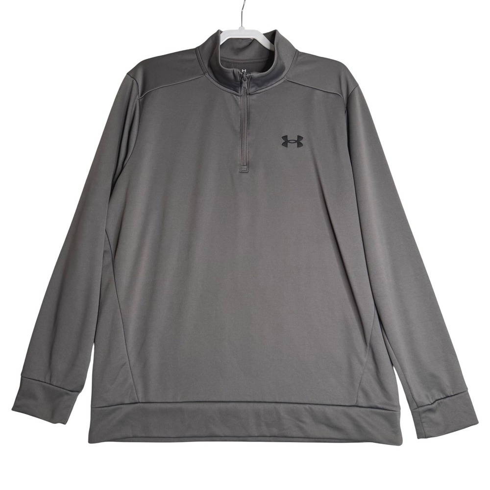 Under Armour Armour Fleece Quarter Zip Fleece Pullover‎ Gray Mens XL